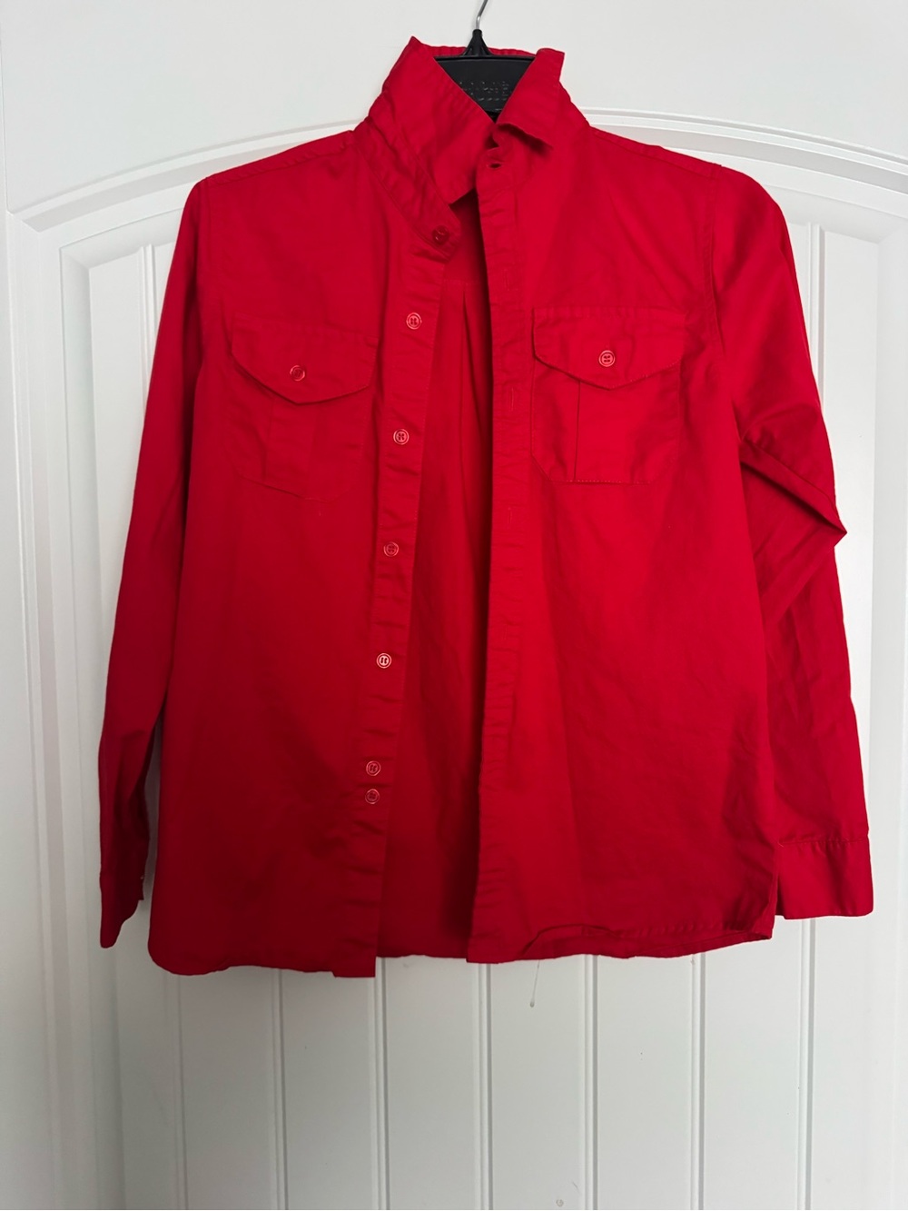 Bright Red Button-Up Shirt